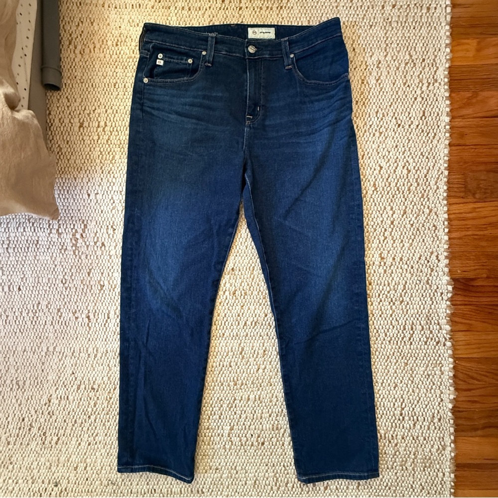 AG Adriano Goldschmied Dark Blue Ex Boyfriend Slouchy Slim Jeans 30R